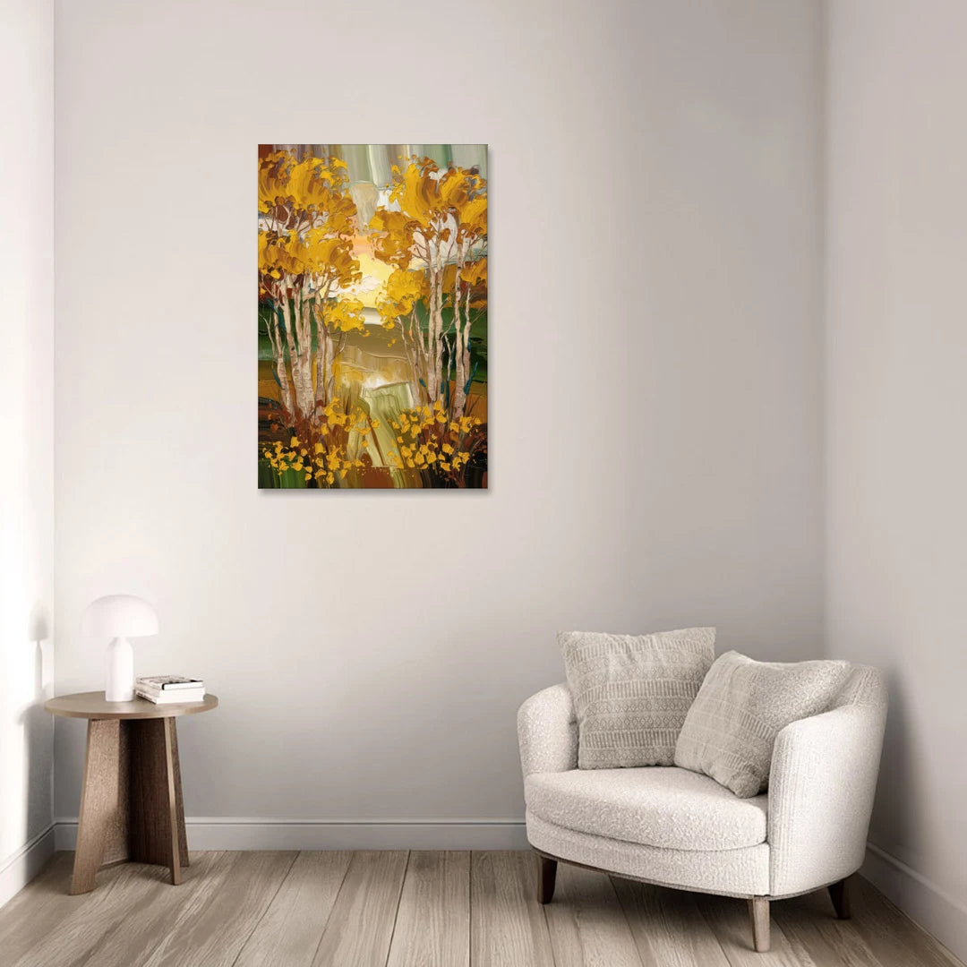 Aspen Golden Trees - Canvas Wall Art - Sofa - 24x36