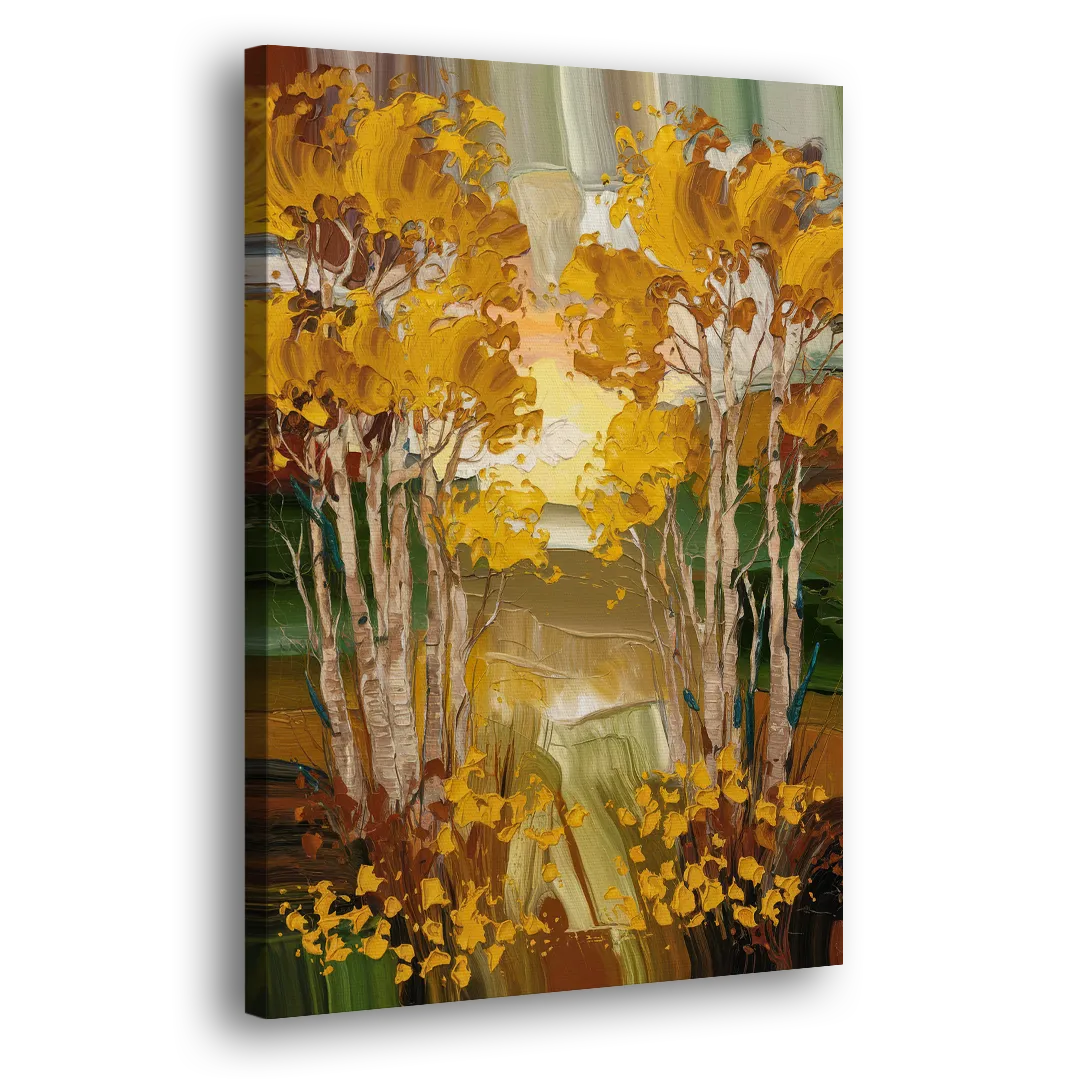 Aspen Golden Trees Side - Canvas Wall Art