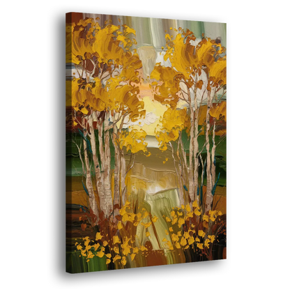 Aspen Golden Trees Side - Canvas Wall Art
