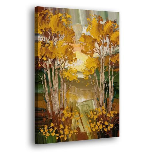 Aspen Golden Trees Side - Canvas Wall Art