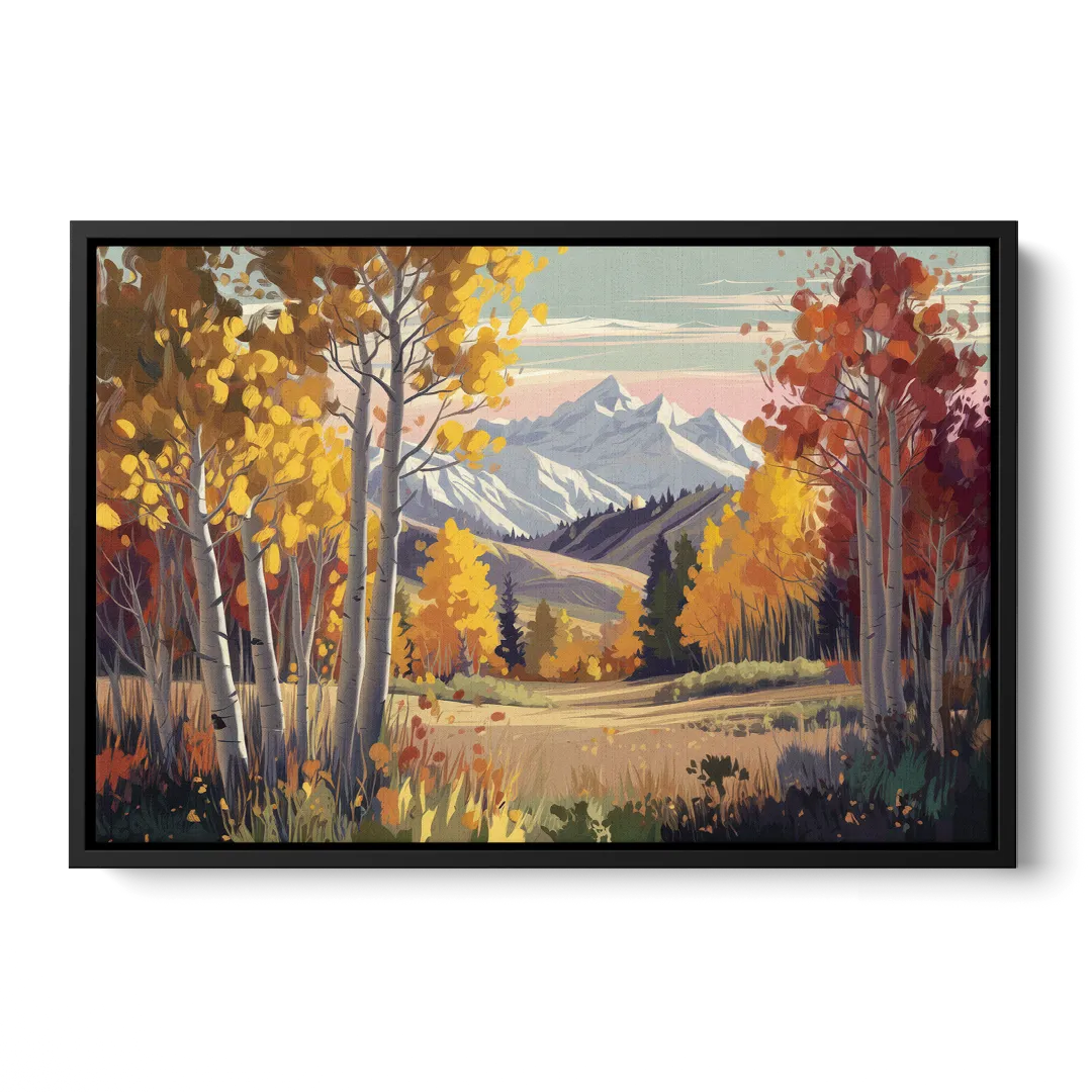 Aspen Majestic Landscape Front - Black Canvas Wall Art