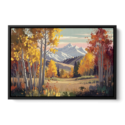 Aspen Majestic Landscape Front - Black Canvas Wall Art