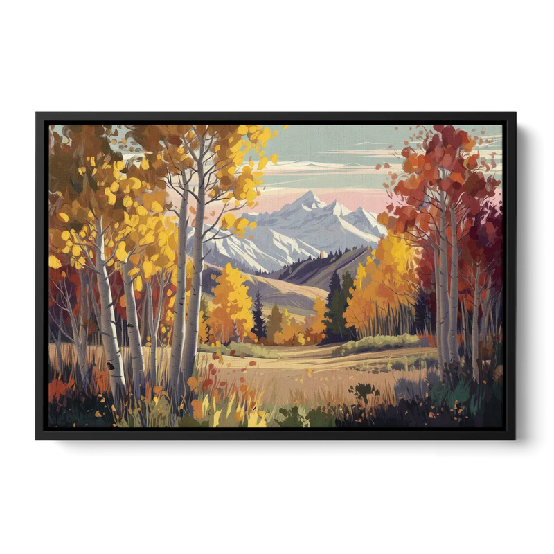 Aspen Majestic Landscape Front - Black Canvas Wall Art