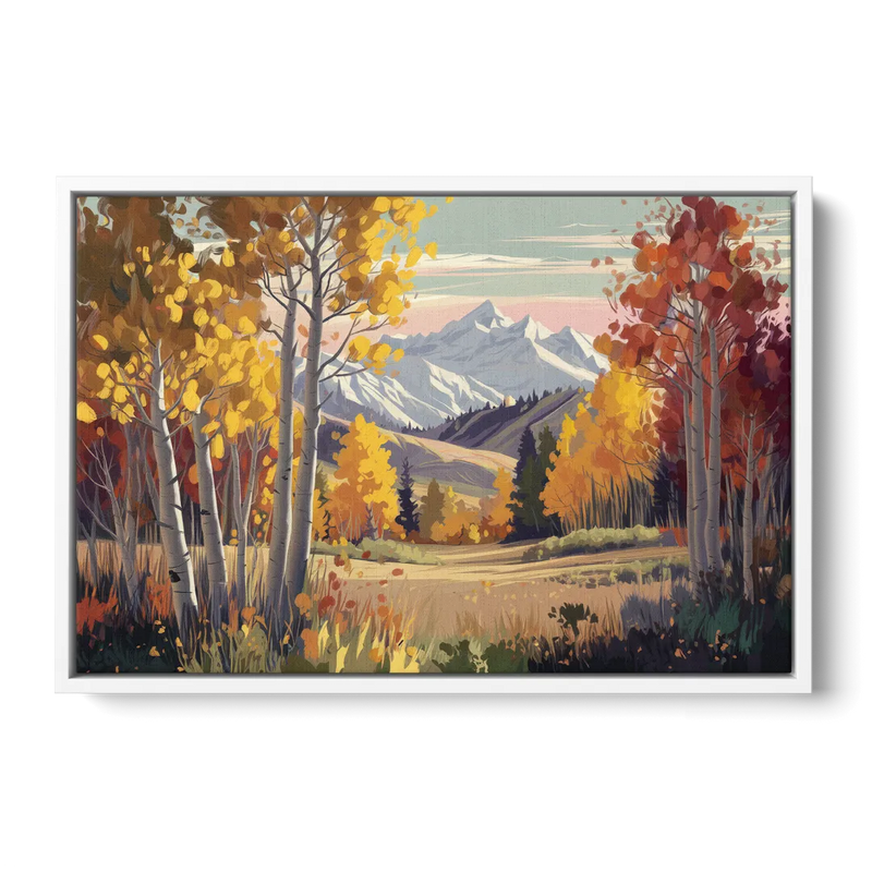 Aspen Majestic Landscape Front - White Canvas Wall Art