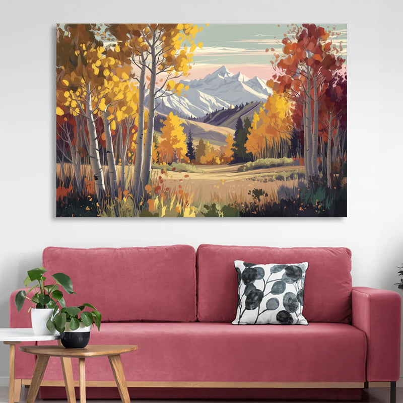 Aspen Majestic Landscape Living Room - Canvas Wall Art