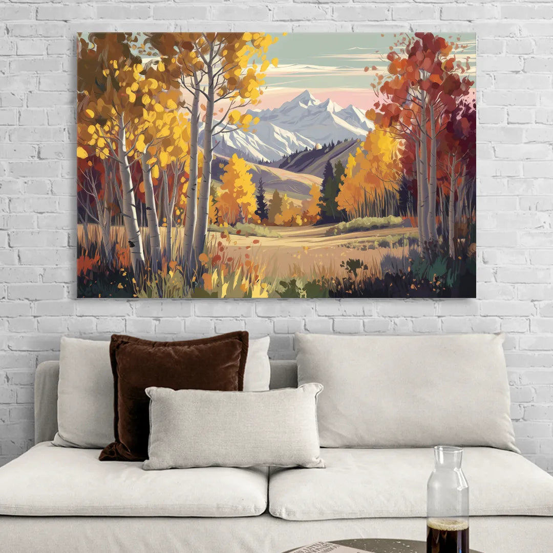 Aspen Majestic Landscape Sitting Room - Canvas Wall Art
