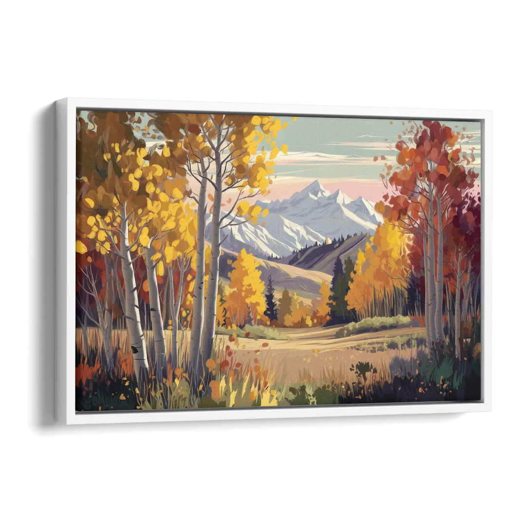Aspen Majestic Landscape Side - White Canvas Wall Art