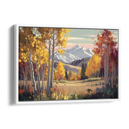 Aspen Majestic Landscape Side - White Canvas Wall Art