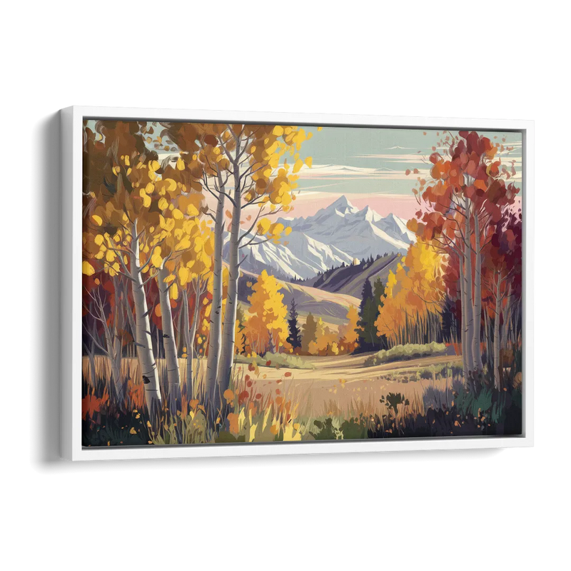 Aspen Majestic Landscape Side - White Canvas Wall Art
