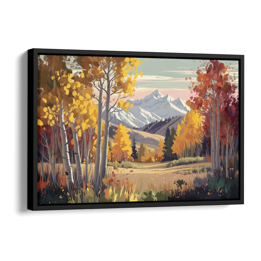 Aspen Majestic Landscape Side - Black Canvas Wall Art