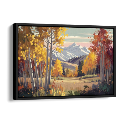 Aspen Majestic Landscape Side - Black Canvas Wall Art