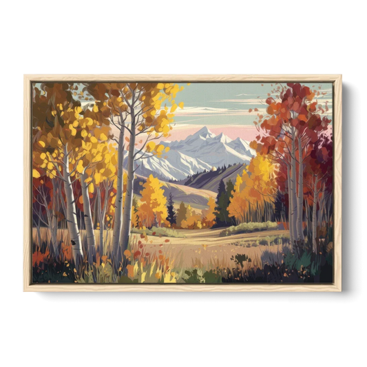 Aspen Majestic Landscape - Oak Framed Canvas Wall Art - Front