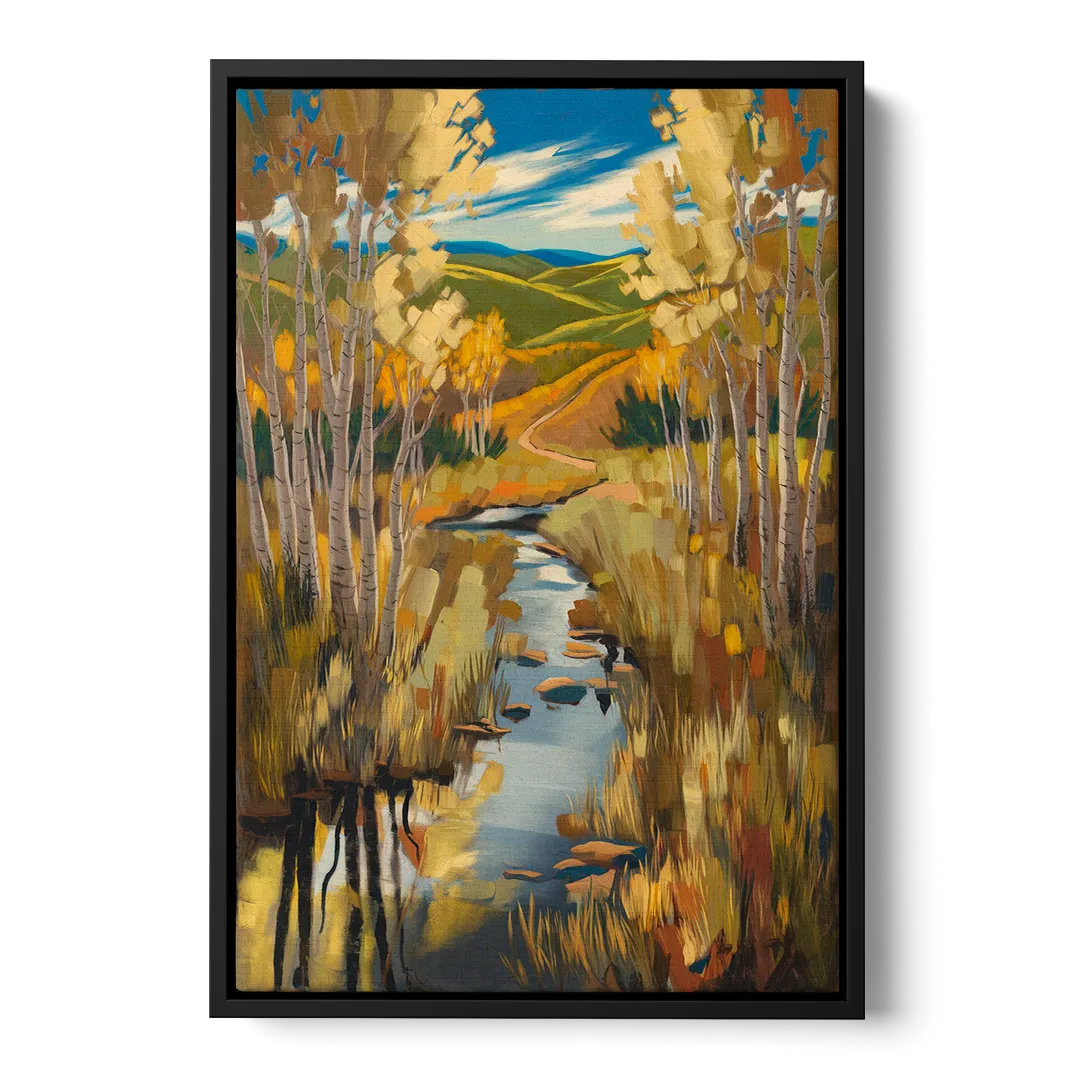 Aspen Nature Escape Front - Black Canvas Wall Art
