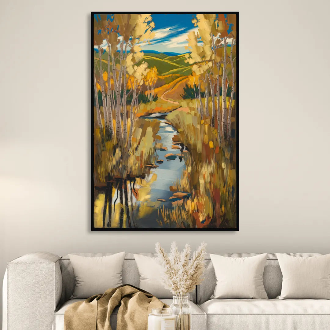 Aspen Nature Escape Sitting Room - Black Canvas Wall Art