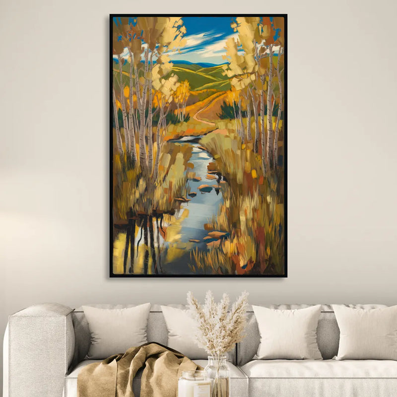 Aspen Nature Escape Sitting Room - Black Canvas Wall Art