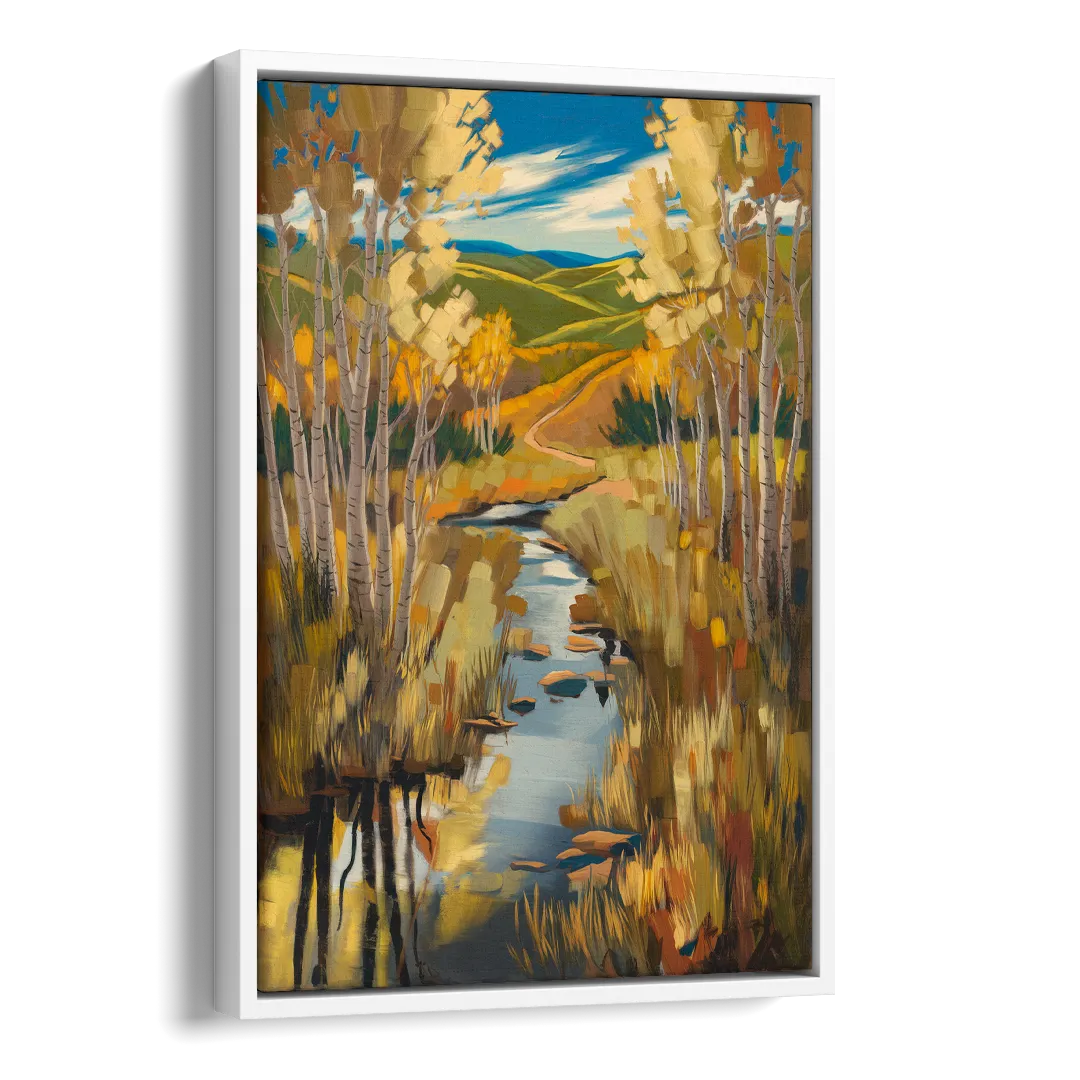 Aspen Nature Escape Side - White Canvas Wall Art
