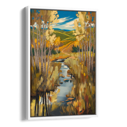 Aspen Nature Escape Side - White Canvas Wall Art