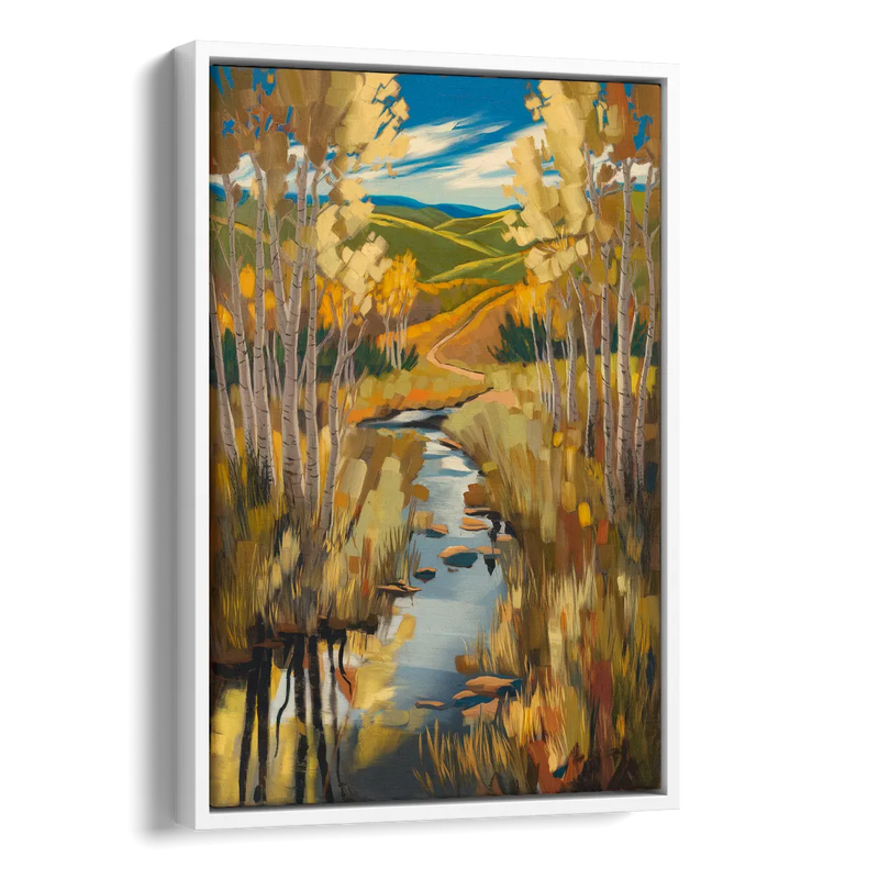 Aspen Nature Escape Side - White Canvas Wall Art