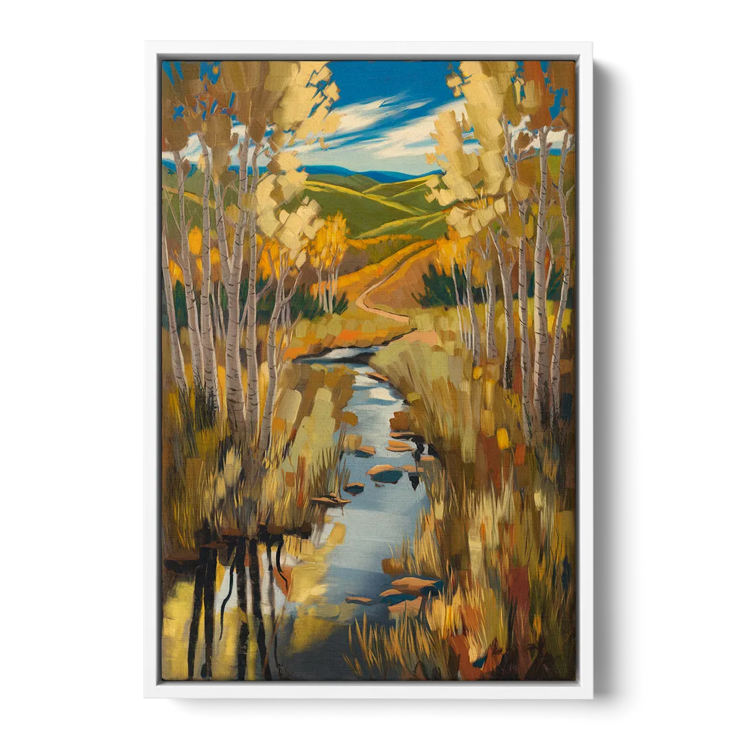 Aspen Nature Escape Front - White Canvas Wall Art