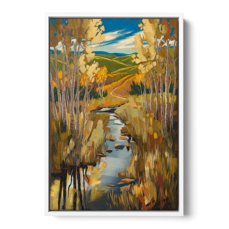 Aspen Nature Escape Front - White Canvas Wall Art