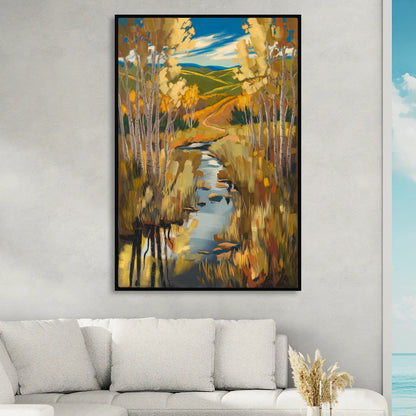Aspen Nature Escape Living Room - Black Canvas Wall Art