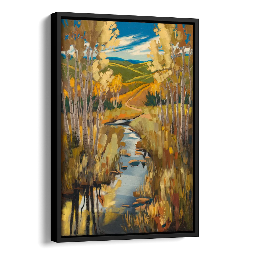 Aspen Nature Escape Side - Black Canvas Wall Art