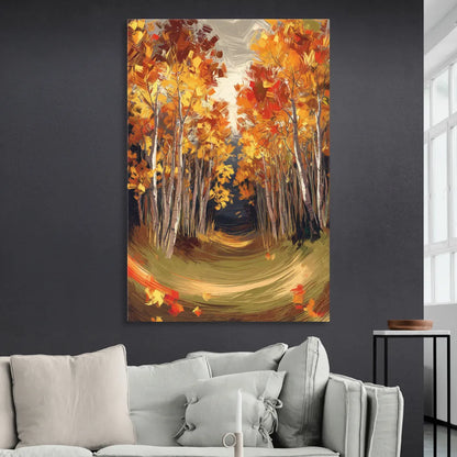 Aspen Quaking Leaves Living Room - Canvas Wall Art