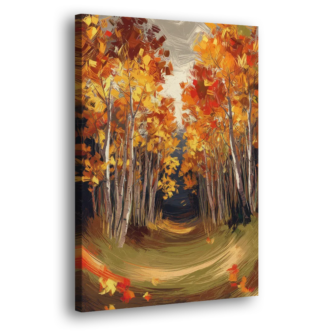 Aspen Quaking Leaves Side - Canvas Wall Art