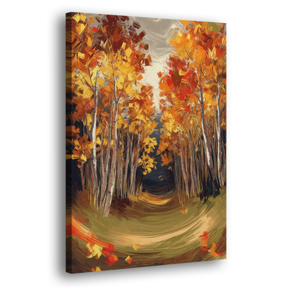 Aspen Quaking Leaves Side - Canvas Wall Art