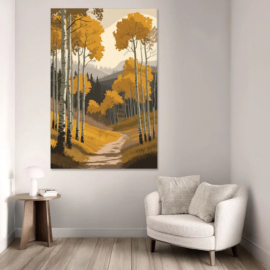 Aspen Rustic Charm - Canvas Wall Art - Sofa - 40x60