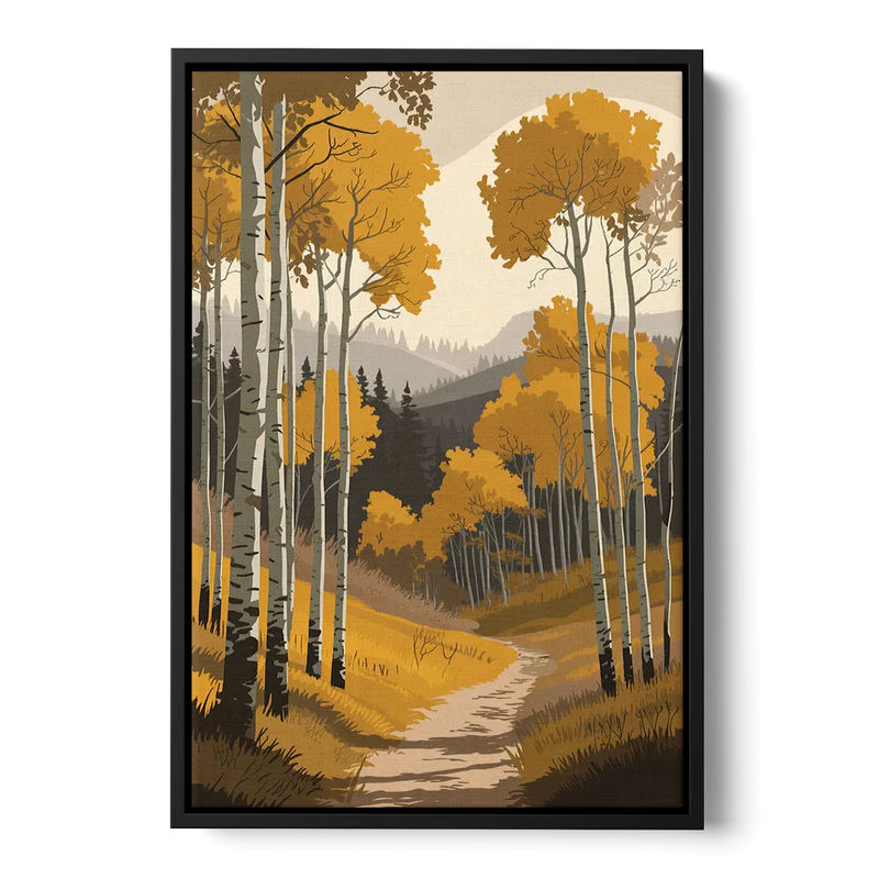 Aspen Rustic Charm Front - Black Canvas Wall Art