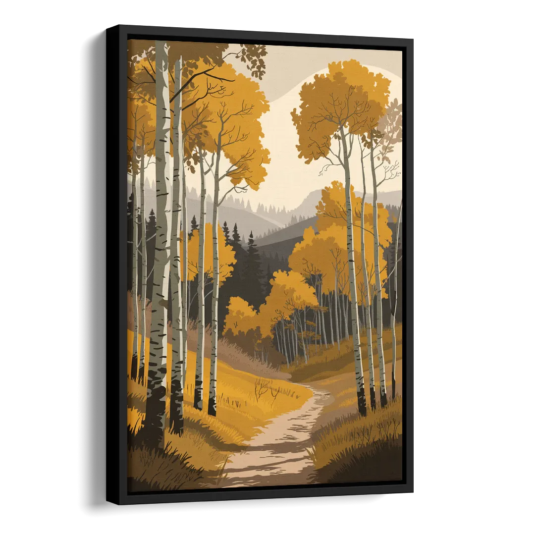 Aspen Rustic Charm Side - Black Canvas Wall Art