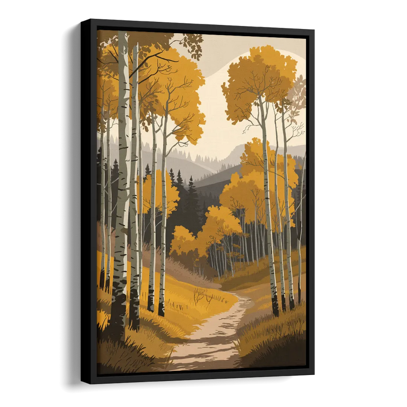 Aspen Rustic Charm Side - Black Canvas Wall Art