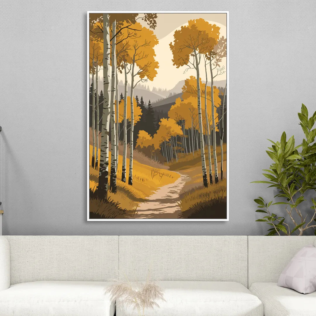 Aspen Rustic Charm Sitting Room - White Canvas Wall Art