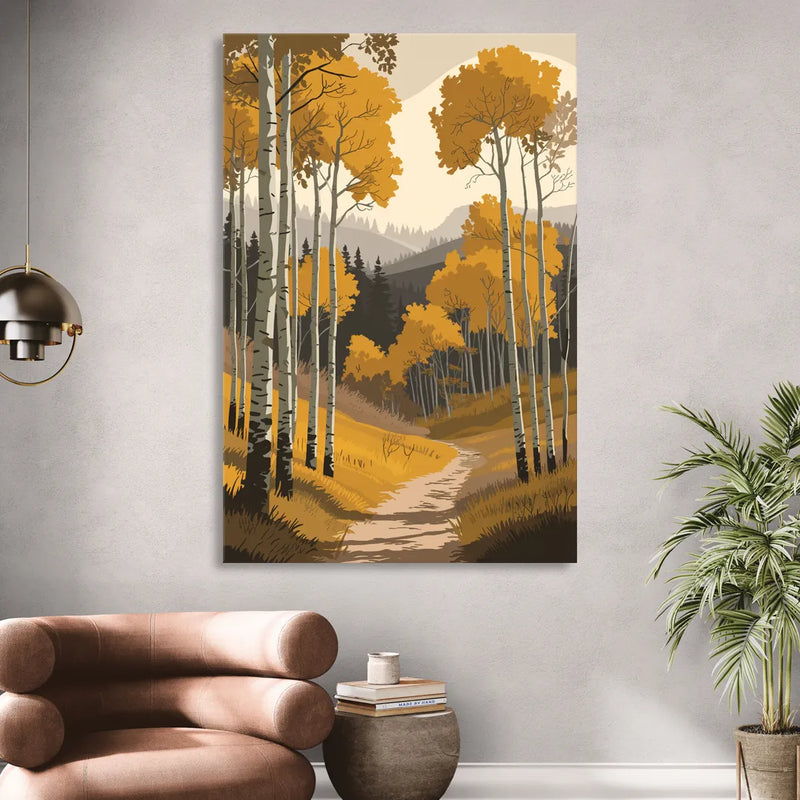 Aspen Rustic Charm Living Room - Canvas Wall Art