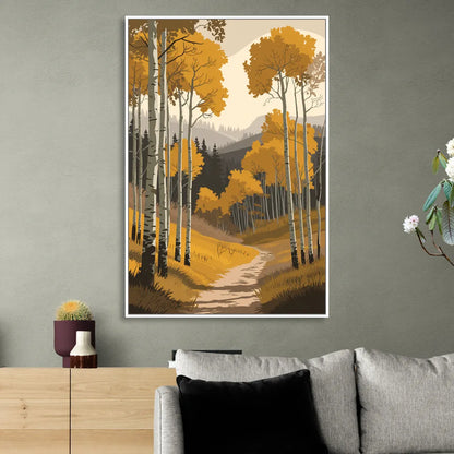 Aspen Rustic Charm Living Room - White Canvas Wall Art