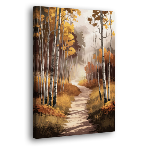 Aspen Serene Forest Path - Canvas Wall Art - Side