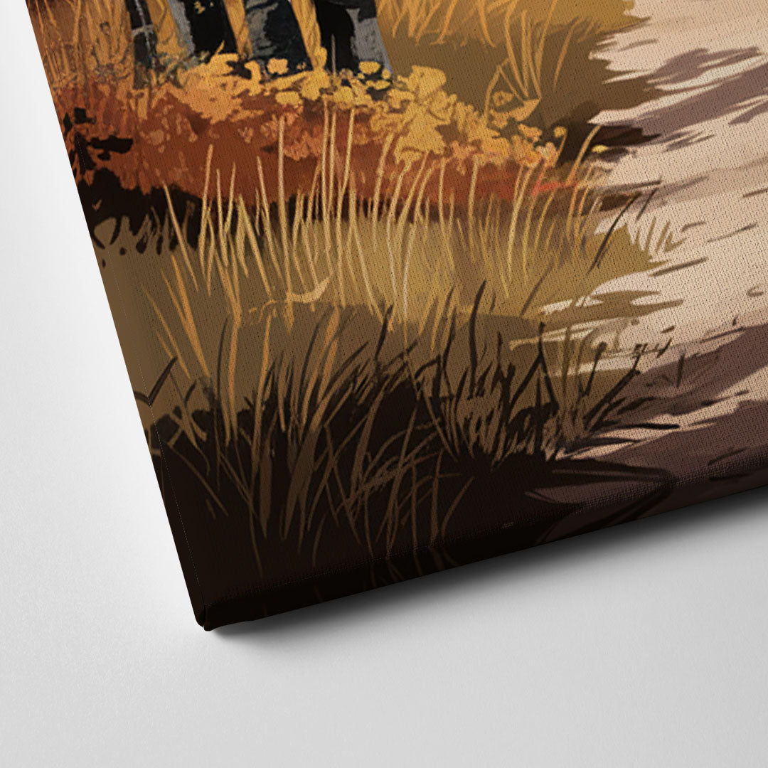 Aspen Serene Forest Path Canvas Close Up