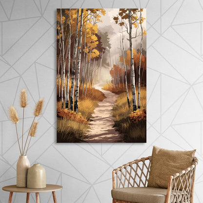 Aspen Serene Forest Path Sitting Room - Canvas Wall Art