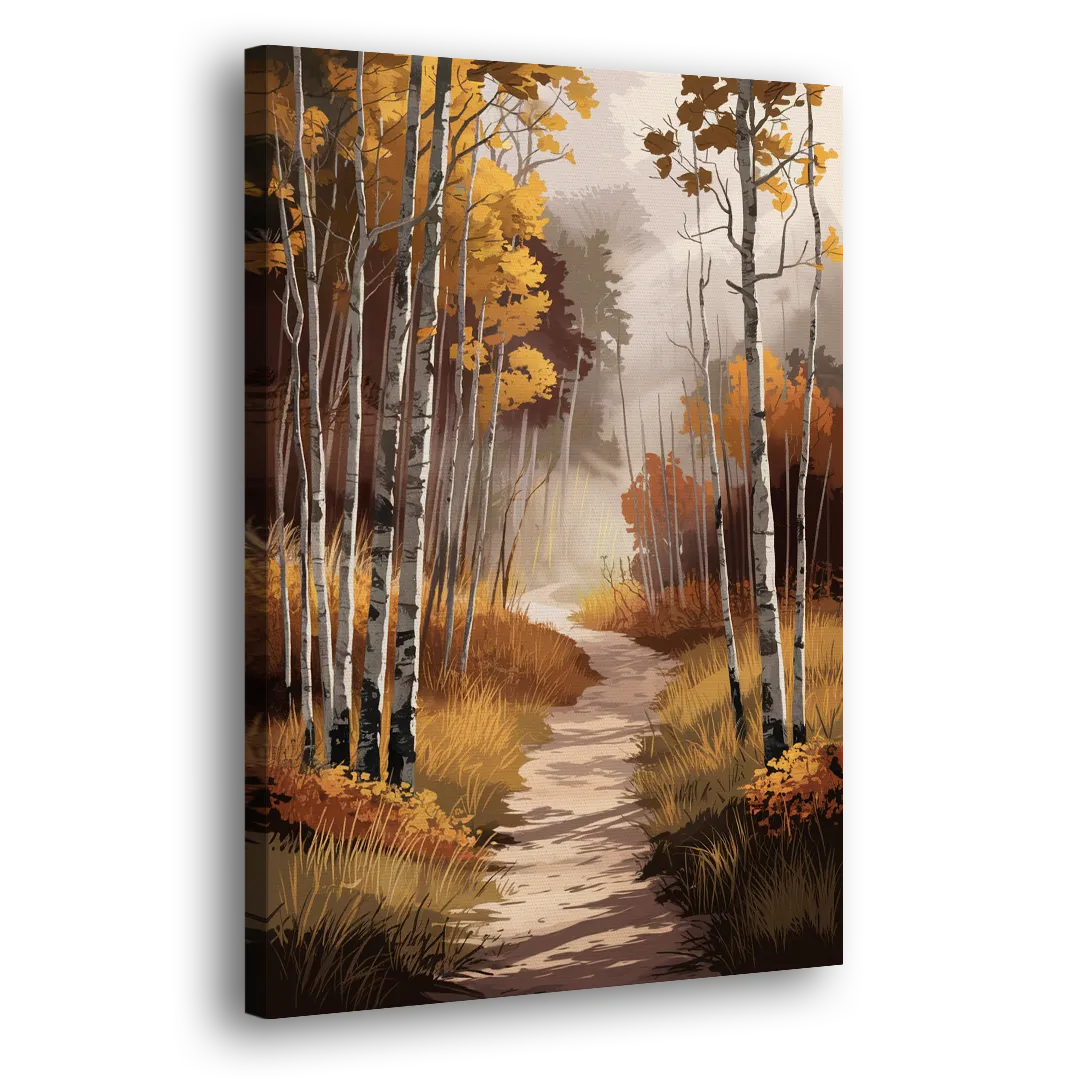 Aspen Serene Forest Path Side - Canvas Wall Art