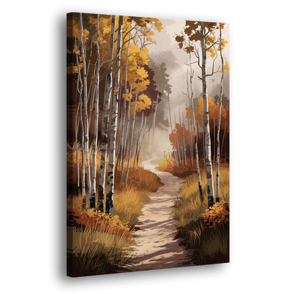 Aspen Serene Forest Path Side - Canvas Wall Art