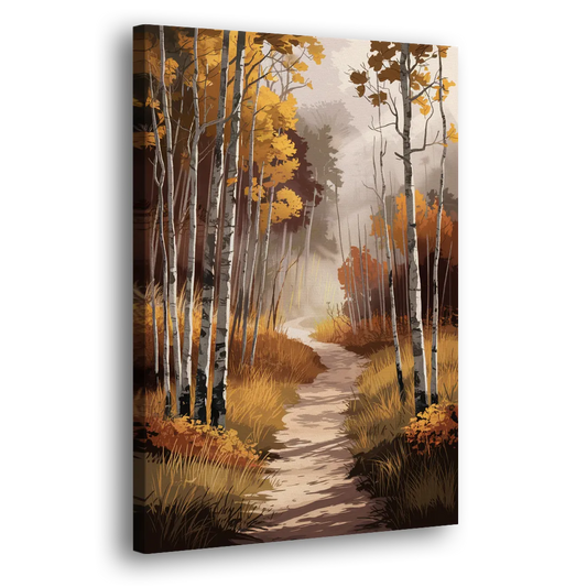 Aspen Serene Forest Path Side - Canvas Wall Art