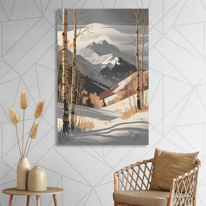 Aspen Snowy Peaks Living Room - Canvas Wall Art