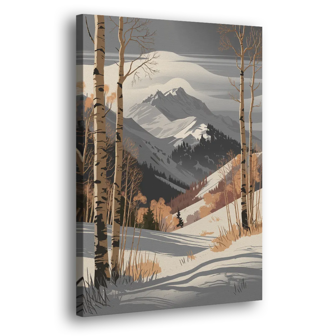Aspen Snowy Peaks Side - Canvas Wall Art