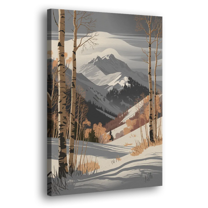 Aspen Snowy Peaks Side - Canvas Wall Art