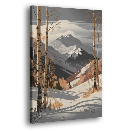 Aspen Snowy Peaks Side - Canvas Wall Art