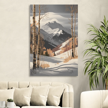 Aspen Snowy Peaks Sitting Room - Canvas Wall Art
