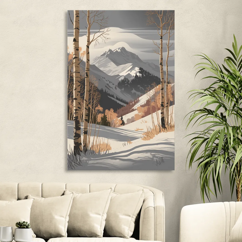 Aspen Snowy Peaks Sitting Room - Canvas Wall Art