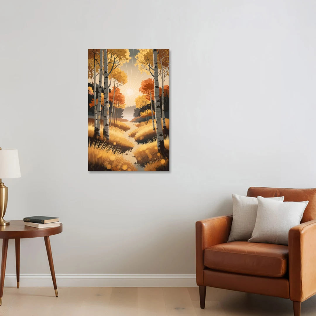 Aspen Sunrise Glow - Canvas Wall Art - Sofa - 24x36
