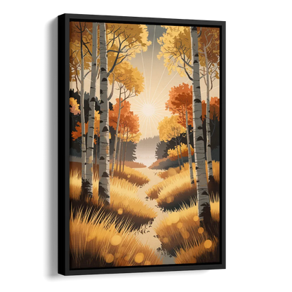 Aspen Sunrise Glow Side - Black Canvas Wall Art